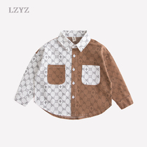 lzyz childrens clothing boys shirt long sleeves childrens shirt loose foreign baby lapel top spring and autumn fashion tide