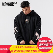 Muscle dog Qianli Jiangshan autumn trend loose sports leisure fitness clothes training clothes hooded clothes men
