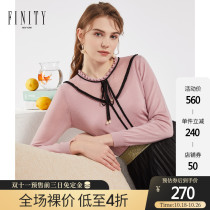FINITY2021 autumn and winter womens new pink slim wool sweater womens fashion loose round neck pullover top