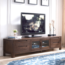 Pure solid wood TV Cabinet 2 m Oak TV cabinet 1 8 m Nordic simple modern log living room furniture q