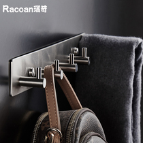 304 stainless steel brushed hanging hook Clothing clothes Kitchen bathroom towel bathroom wall row hook free hole