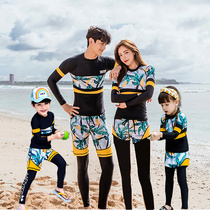 Hot spring new family-style parent-child swimsuit A family of three mother-daughter swimsuit Father-son thin diving The whole family shipment movement