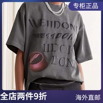 (Official website spot) we11done summer chocolate foam printing short-sleeved loose casual mens and womens T-shirts tide