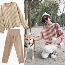 Pregnant Woman Spring Dress Suit Fashion style blouses women 2022 New spring and autumn surges Damp Mothers two sets of sweaters