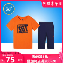 361 Degrees childrens clothing boys short sleeve set summer 2021 new boys Sportswear children short sleeve shorts R