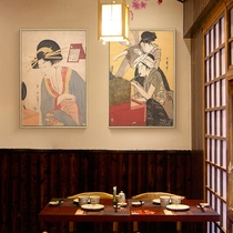 Japanese lady picture decoration painting Japanese restaurant sushi restaurant hanging painting and wind floating world painting