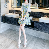 Summer chiffon dress Women summer 2021 new womens summer dress fried street flowers light cooked high-end small skirt