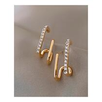 s925 Silver Ear Buckle Woman Han Edition minimal temperament with drilling earbutton personality fashion girl heartjewelry