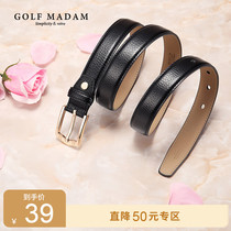 Womens GOLF leather belt female leather Korean version of thin belt tide fashion simple Korean decoration student jeans belt