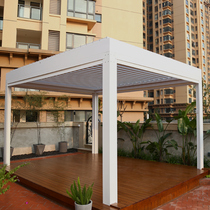 Outdoor Pavilion courtyard aluminum alloy flap Louver terrace roof garden design Villa awning simple Pavilion