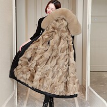 Haining Fur Cover winter Park overcomes the 2022 new blast fox fur - friendly fur removable fur