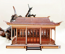 Chinese style meditation ancient building assembly diy wooden semi-tenon and mortise assembly listening to rain xuan model craft gift pendulum piece