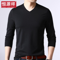 Hengyuan Xiang Long sleeves T-shirt for mens undershirt mens clothing for mens spring and autumn and the blouses of the mulberry silk body