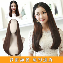 Wig womens mid-length straight inner buckle curl U-shaped half headgear middle part invisible seamless natural hair extension special promotion