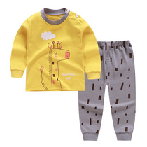 Childrens pure cotton lingerie suit new boy autumn and winter style pyjamas baby autumn clothes and autumn pants girls home clothes long sleeves