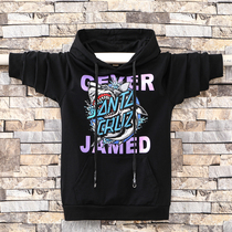 Spring and Autumn New Boys Cotton Sweater Childrens Middle and Big Childrens Hoodie Loose Version Youth Casual Plus Version