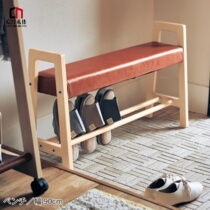 Day Faculty entrance door changing shoes stool Nordic wearing shoes Stool Shoe Rack Solid Wood Test Shoe Cabinet Modern minimalist containing storage stool