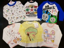Export Japan cute cartoon robot cat kitTy cat children baby spring summer long sleeve cotton top