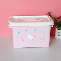 Toy KT Hello Kitty storage box plastic clothing cartoon storage box finishing portable nail art cosmetics storage box