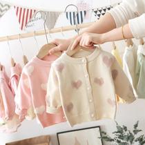 Female baby sweater 2020 Spring and Autumn new childrens clothing girl knitwear baby cardigan jacket foreign air Korean version