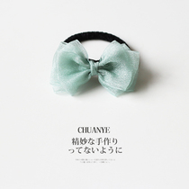 Eugenie Bow Hairband Advanced Japanese and Korean temperament headdress Net red fairy simple leather band female head rope