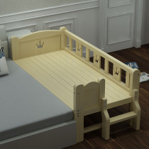 Little angel solid wood furniture Childrens splicing bed widened bed Male and female children Princess baby baby with fence extension bed