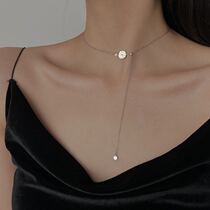 Korean version s925 silver small daisy necklace elegant natural seashells with lukewarm wind