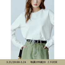 Deer and flying bird high quality pure color elastic ammonia cotton long sleeve T-shirt for undershirt (cloudy weather) 4169
