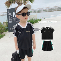 Chenchen mother boy suit summer childrens clothing New handsome baby Football suit sports jersey two-piece set