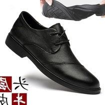 Men Shoes Spring Soft Face Leather Genuine Leather Men Business Casual Leather Shoes Han Edition Youth 100 Hitch Fashion Soft Base Shoes
