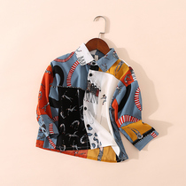 Boys shirt childrens color shirt baby spring and autumn long sleeve cardigan 2020 new boy Korean Autumn Tide