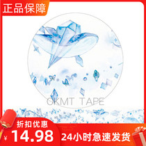 New seven days and paper tape original hand account Blue Heart decoration whale paper tape hand account whole roll