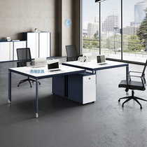Staff office desk and chair combination Simple modern 46-person work desk Financial desk double deck office furniture