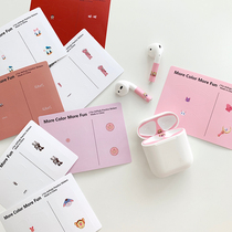 ins wind AirPods earphone stickers A second generation universal jewelry Cute cartoon dust day Korean female cartoon