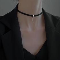 Chow Tai Fook Huamei 925 sterling silver choker collar necklace female choker year new neck strap black short neck