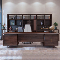 New Chinese style desk and chair combination solid wood executive desk ebony wood boss desk simple modern president office furniture