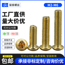 M2 M2 M2 5 M3M4M5M6 copper screw round head screw full copper cross disc head machine tooth screw yellow brass gongs