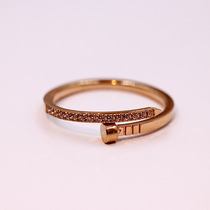 2019 New Tide advanced sense exquisite simple 18K gold does not fade micro-inlaid tail ring rose gold ring