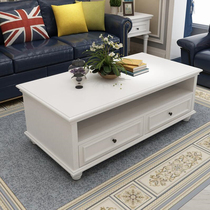 American solid wood tea table TV cabinet Composition minimalist modern light lavish small family of white tea table Table Living room Home