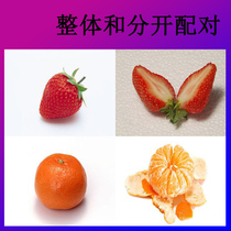 Fruit whole and separate pairing children early education matching card autism rehabilitation training card kindergarten