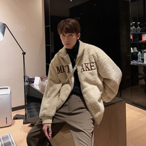 Hualun fleece coat mens coat mens winter plus fleece Korean style loose trend versatile chic jacket