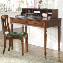 American country home simple modern small desk small house desk desk integrated solid wood desk bookcase combination