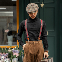 SOARIN British style retro turtleneck sweater mens autumn and winter pullover warm base sweater slim sweater