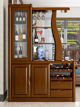  New Chinese style entrance shoe cabinet partition shelf Living room screen room hall solid wood double-sided foyer entry door entry furniture