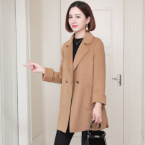 Zqqz double-sided woolen coat women's long 2021 new high-grade slim 100% woolen coat 008