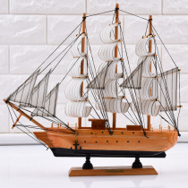 Wooden sailing boat model decoration Wedding gift Home TV wine cabinet Living room office desktop decoration crafts decoration