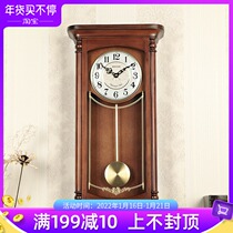 Japan Lisheng Watch Living Room Home Creative Fashion Modern Vintage Solid Wood Music Time Quartz Wall Clock Pendulum Clock