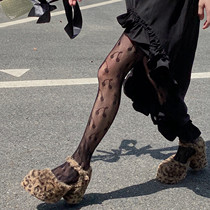 LET ME SEE stockings womens thin hollow Cherry pantyhose ins tide anti-hook silk pantyhose fishnet socks