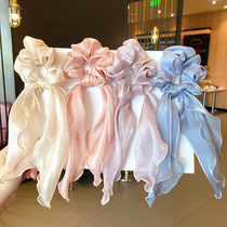 Hair band retro French temperament ins Super Fairy Pig large intestine Hairband Net red bow hair rope simple head rope hair accessories