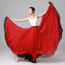 New 720 degrees Two sides wearing dancing large hem skirts two sides wearing half-body dress opening dance big swing dress